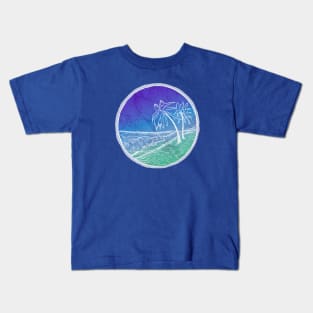 Beach and Palm Trees Batik style Kids T-Shirt